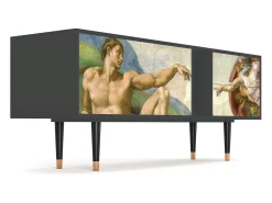 Móvel De Tv* Mueble de TV - 170х69х48 cm - T1 - The Creation of Adam, Antracite Cinza antracite