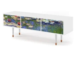 Móvel De Tv* Mueble de TV - 170х59х48 cm - T4 - The water lily pond , Branco Bege