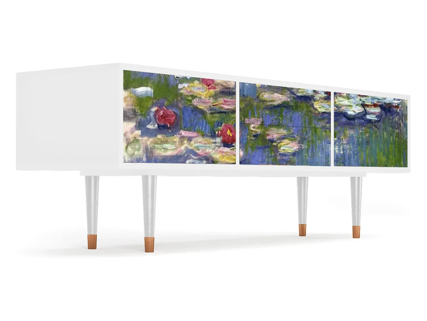 Móvel De Tv* Mueble de TV - 170х59х48 cm - T4 - The water lily pond , Branco Bege