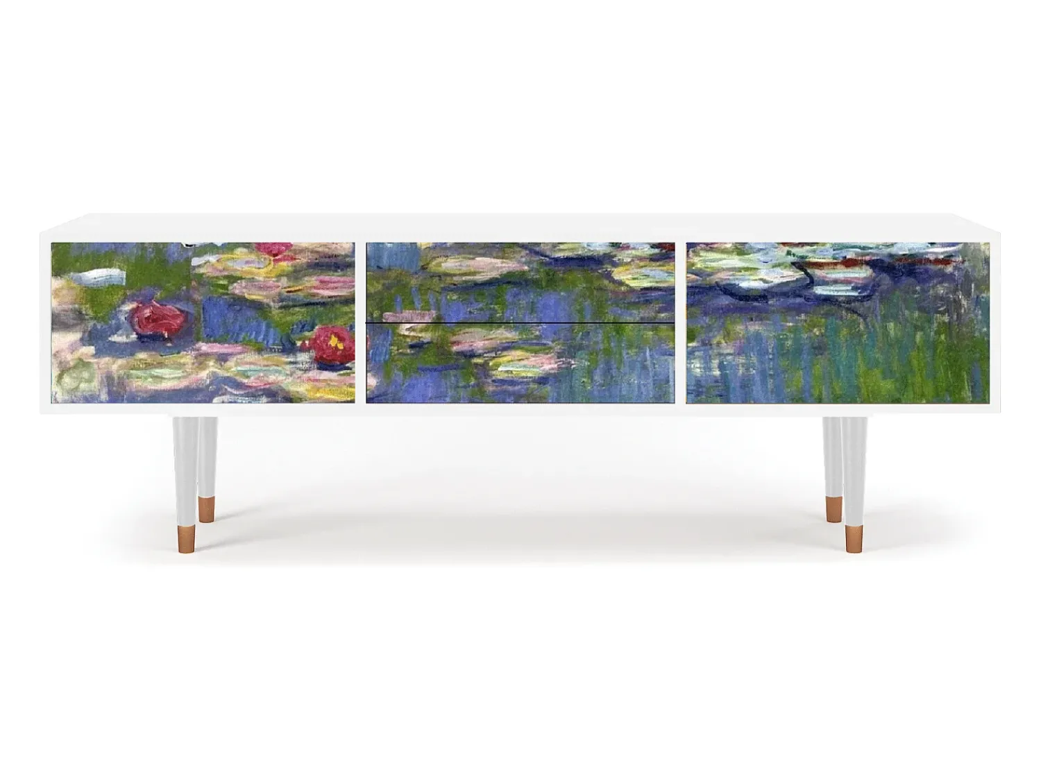 Móvel De Tv* Mueble de TV - 170х59х48 cm - T4 - The water lily pond , Branco Bege