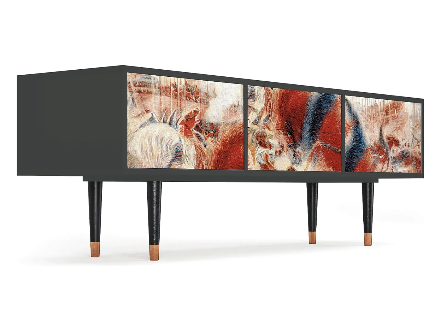 Móvel De Tv| Mueble de TV - 170х59х48 cm - T4 - The City Rises, Antracite Cinza antracite