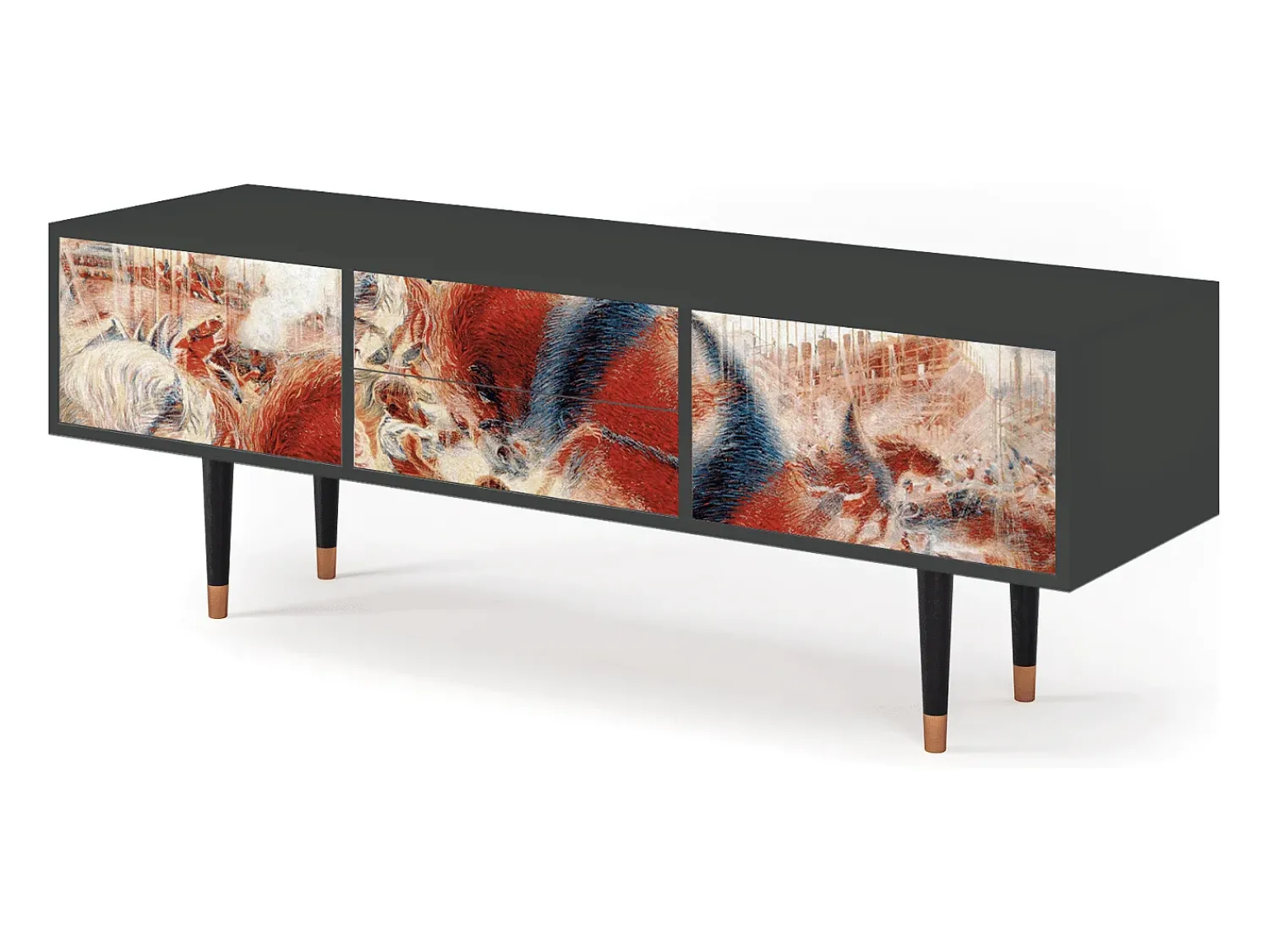 Móvel De Tv| Mueble de TV - 170х59х48 cm - T4 - The City Rises, Antracite Cinza antracite