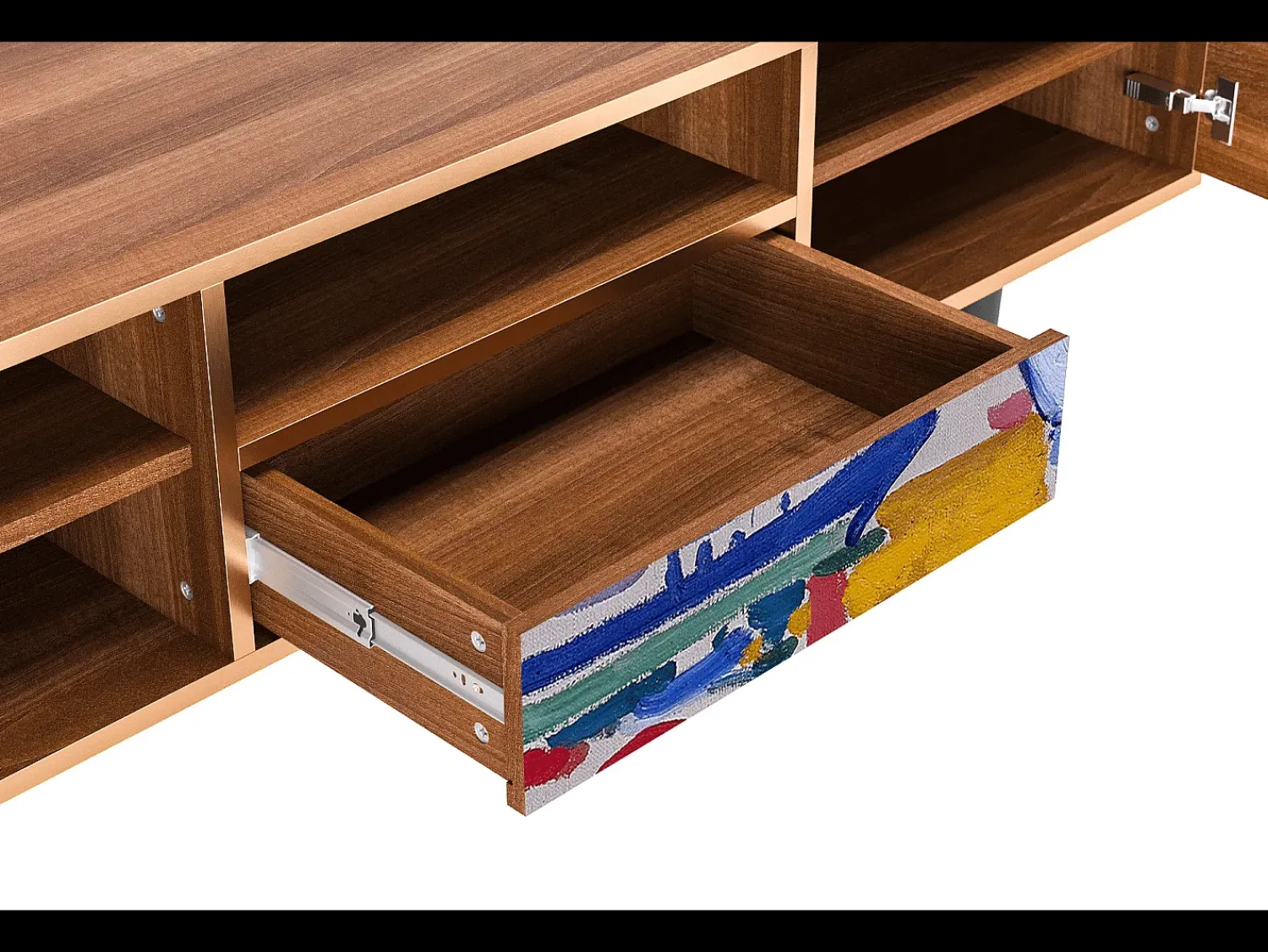 Móvel De Tv* Mueble de TV - 170х59х41 cm - T6 - The Port of Collioure , Nogueira Castanho
