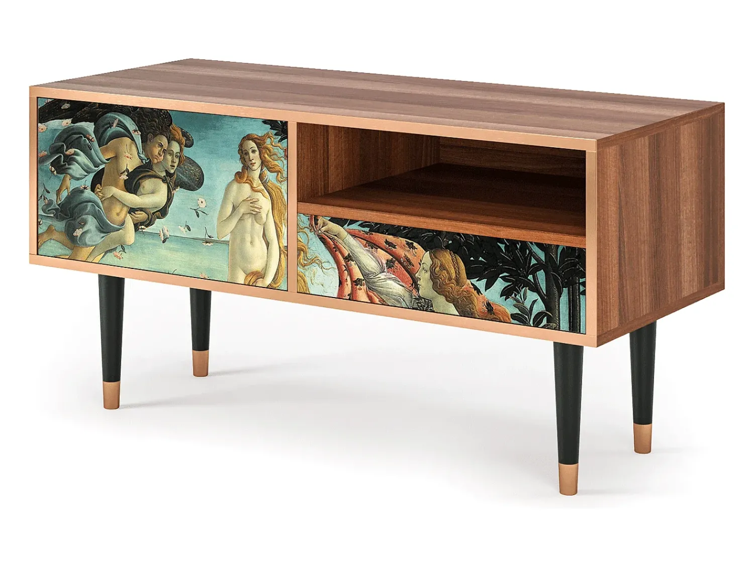 Móvel De Tv| Mueble de TV - 115х59х48 cm - T3 - The Birth of Venus, Nogueira Castanho