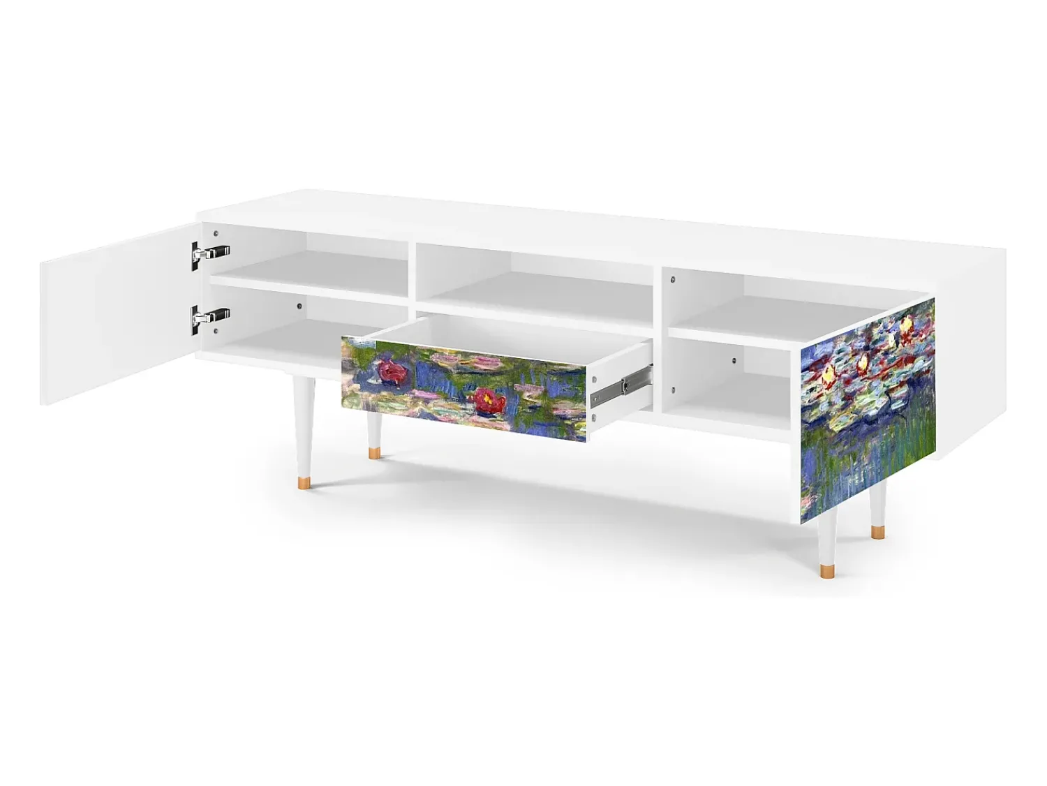 Mueble de TV - 170х59х41 cm - T6 - The water lily pond , Branco^ Móvel De Tv
