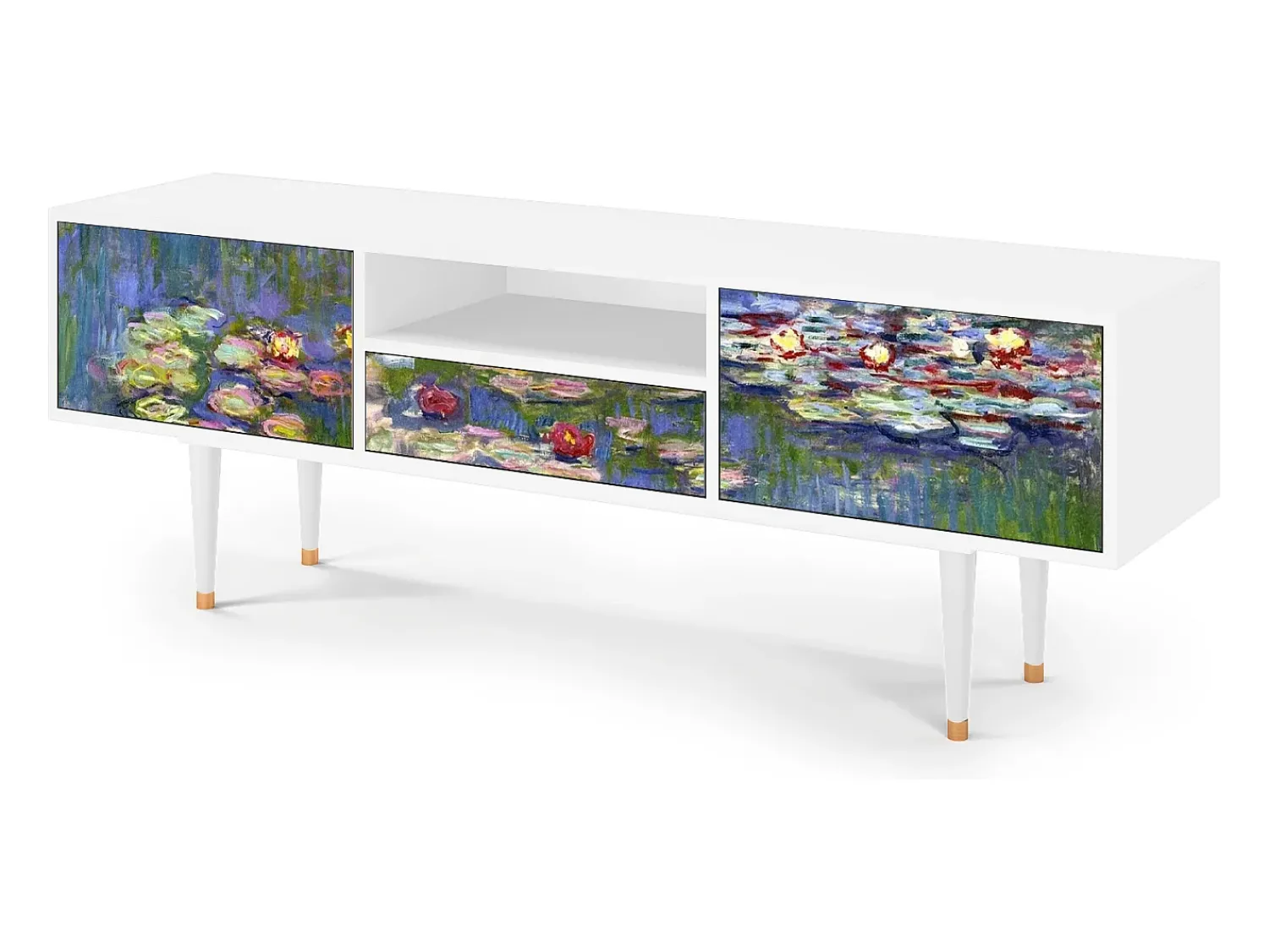 Mueble de TV - 170х59х41 cm - T6 - The water lily pond , Branco^ Móvel De Tv