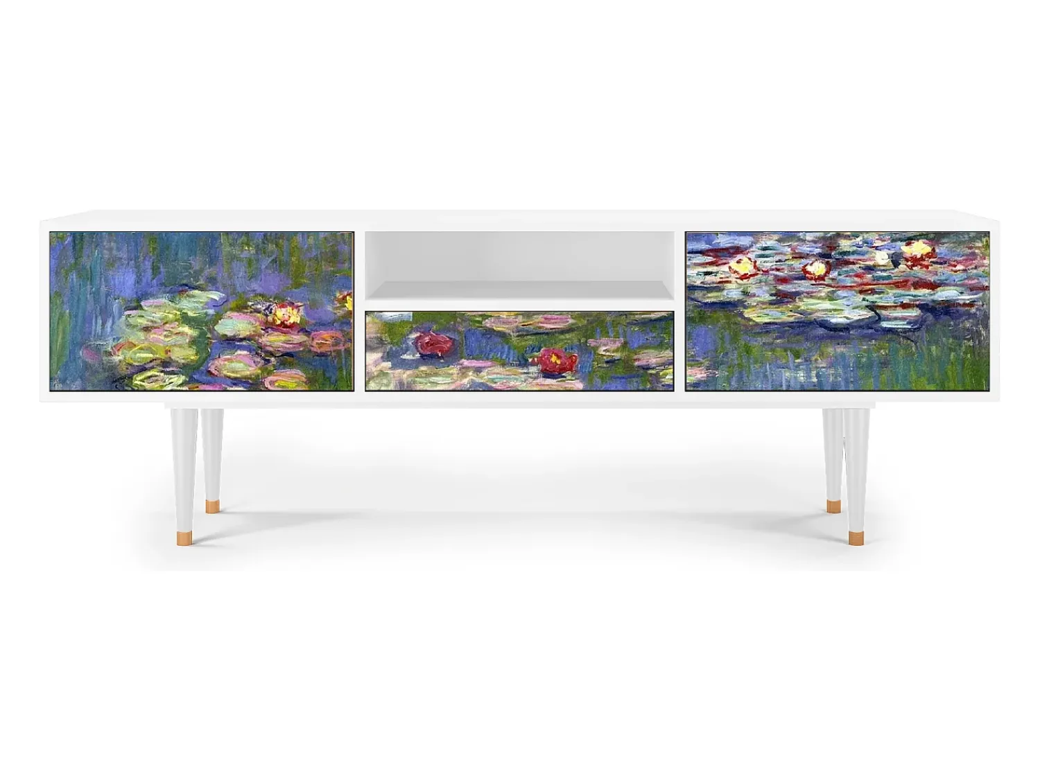 Mueble de TV - 170х59х41 cm - T6 - The water lily pond , Branco^ Móvel De Tv
