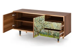Clearance Mueble de TV - 125х56х41 cm - T7 - The Branco Orchard, Nogueira Castanho