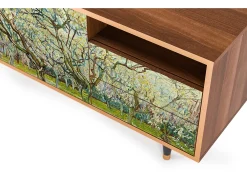 Clearance Mueble de TV - 125х56х41 cm - T7 - The Branco Orchard, Nogueira Castanho