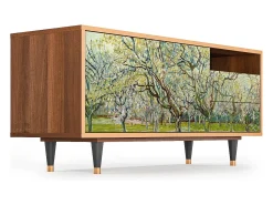 Clearance Mueble de TV - 125х56х41 cm - T7 - The Branco Orchard, Nogueira Castanho