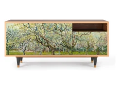 Clearance Mueble de TV - 125х56х41 cm - T7 - The Branco Orchard, Nogueira Castanho