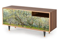 Clearance Mueble de TV - 125х56х41 cm - T7 - The Branco Orchard, Nogueira Castanho