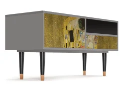 Móvel De Tv| Mueble de TV - 115х59х48 cm - T3 - The Kiss by Klimt , Cinza Cinzento