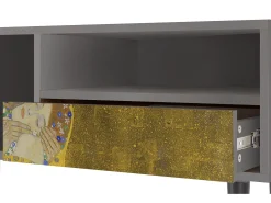 Móvel De Tv| Mueble de TV - 115х59х48 cm - T3 - The Kiss by Klimt , Cinza Cinzento