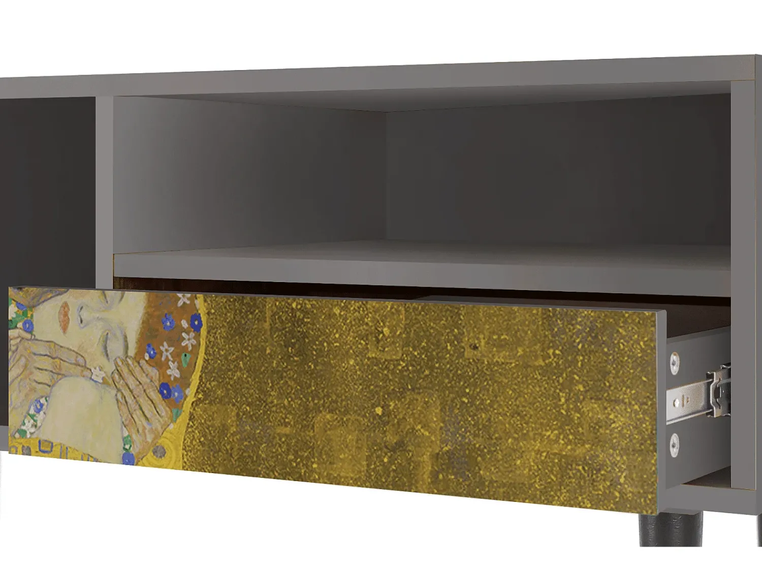 Móvel De Tv| Mueble de TV - 115х59х48 cm - T3 - The Kiss by Klimt , Cinza Cinzento