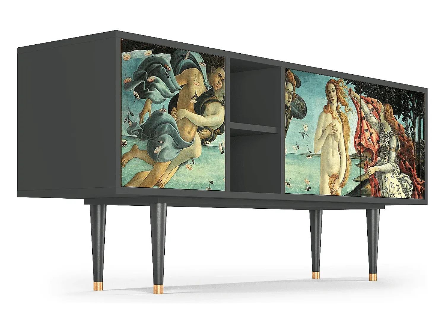 Mueble de TV - 150х69х41 cm - T5 - The Birth of Venus, Antracite^ Móvel De Tv