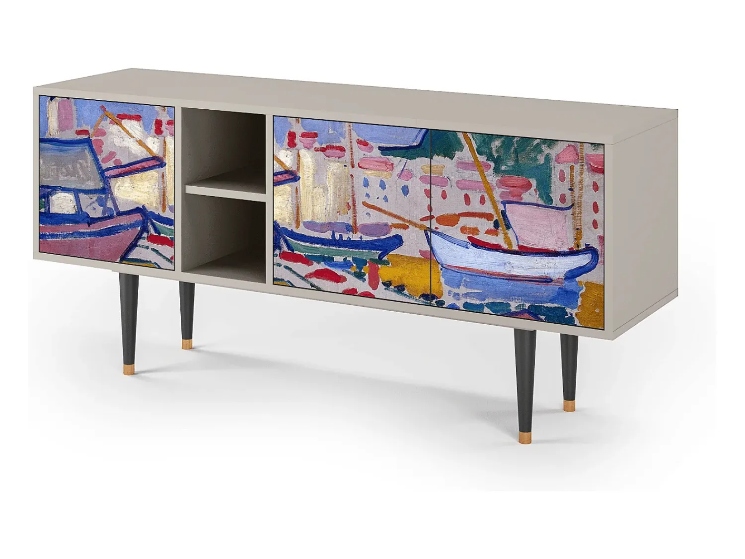 Móvel De Tv| Mueble de TV - 150х69х41 cm - T5 - The Port of Collioure , Areia Bege
