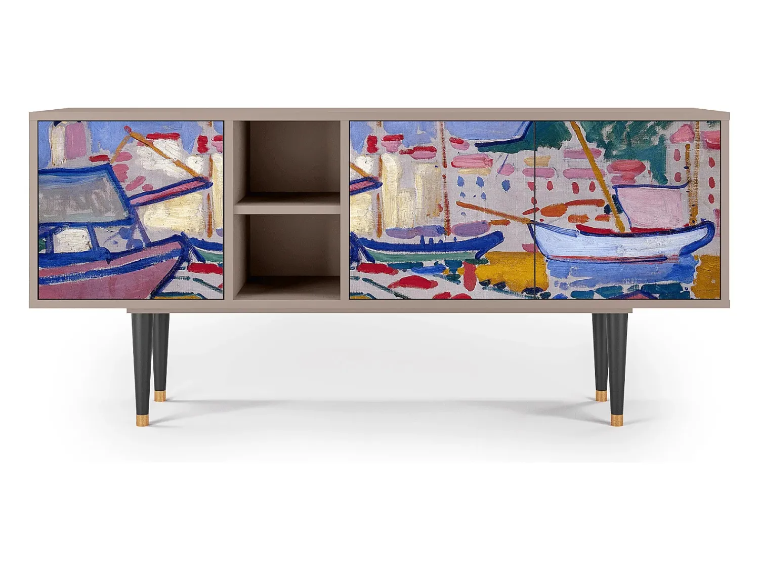 Móvel De Tv| Mueble de TV - 150х69х41 cm - T5 - The Port of Collioure , Areia Bege