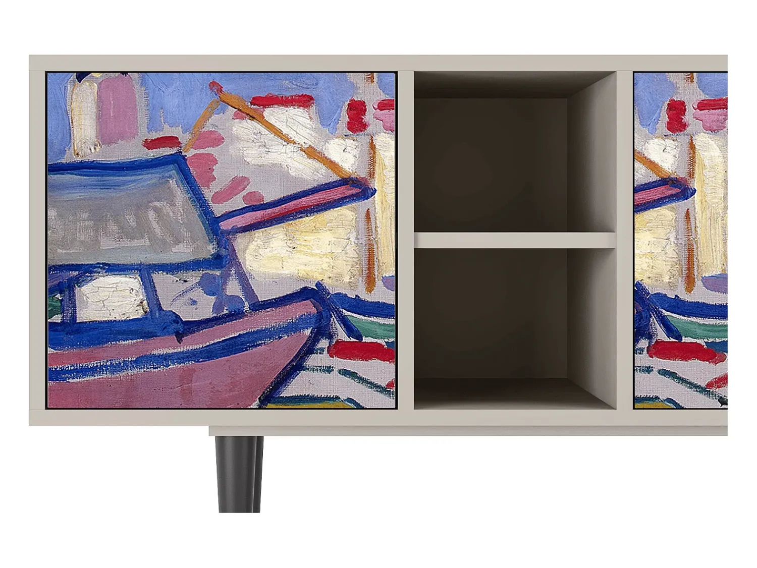 Móvel De Tv| Mueble de TV - 150х69х41 cm - T5 - The Port of Collioure , Areia Bege