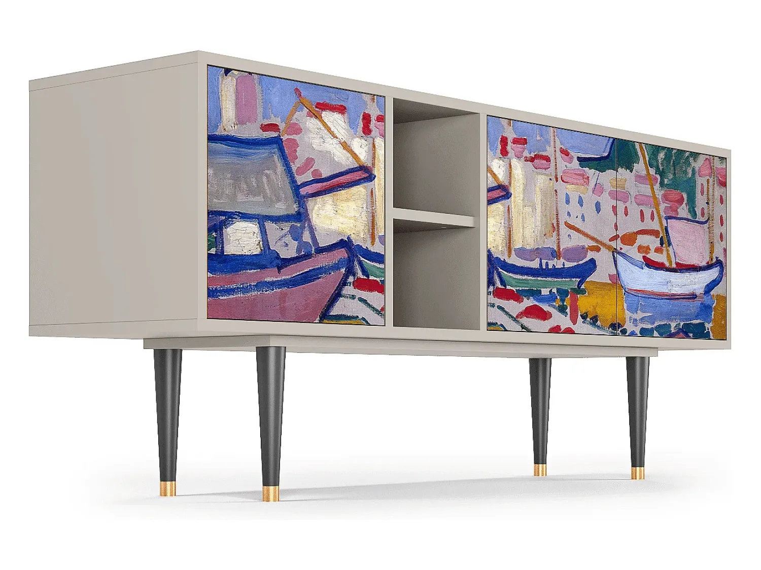 Móvel De Tv| Mueble de TV - 150х69х41 cm - T5 - The Port of Collioure , Areia Bege