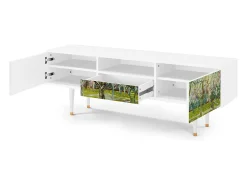 Móvel De Tv| Mueble de TV - 170х59х41 cm - T6 - The Branco Orchard, Branco Bege