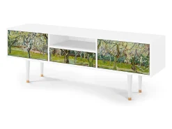 Móvel De Tv| Mueble de TV - 170х59х41 cm - T6 - The Branco Orchard, Branco Bege