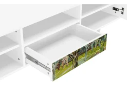 Móvel De Tv| Mueble de TV - 170х59х41 cm - T6 - The Branco Orchard, Branco Bege
