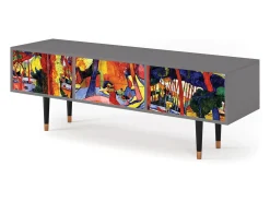 Móvel De Tv* Mueble de TV - 170х59х48 cm - T4 - The Turning Road, Cinza Cinzento