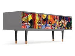 Móvel De Tv* Mueble de TV - 170х59х48 cm - T4 - The Turning Road, Cinza Cinzento