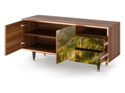 Móvel De Tv| Mueble de TV - 125х56х41 cm - T7 - The Heart of the Andes , Nogueira Castanho