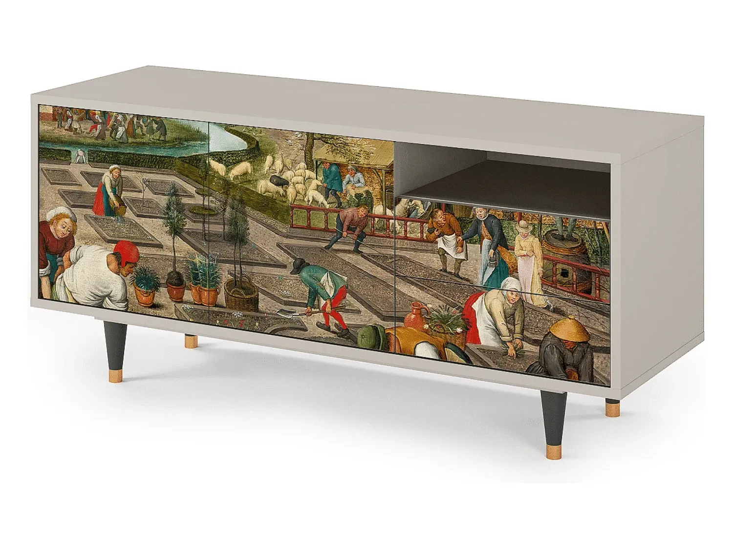 Mueble de TV - 125х56х41 cm - T7 - The Younger - Spring, Areia^ Móvel De Tv