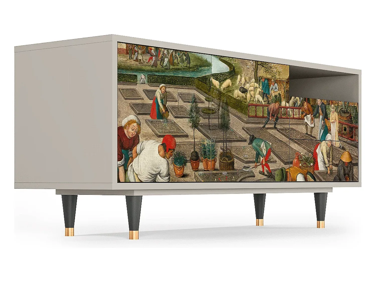 Mueble de TV - 125х56х41 cm - T7 - The Younger - Spring, Areia^ Móvel De Tv