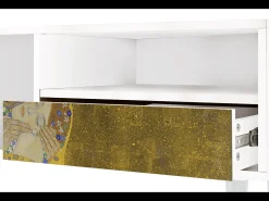 Móvel De Tv* Mueble de TV - 115х59х48 cm - T3 - The Kiss by Klimt , Branco Bege