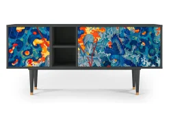 Móvel De Tv* Mueble de TV - 150х69х41 cm - T5 - The Girl - James Jean, Antracite Cinza antracite