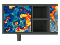 Móvel De Tv* Mueble de TV - 150х69х41 cm - T5 - The Girl - James Jean, Antracite Cinza antracite