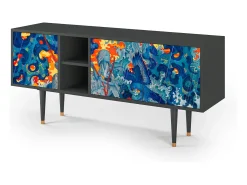 Móvel De Tv* Mueble de TV - 150х69х41 cm - T5 - The Girl - James Jean, Antracite Cinza antracite