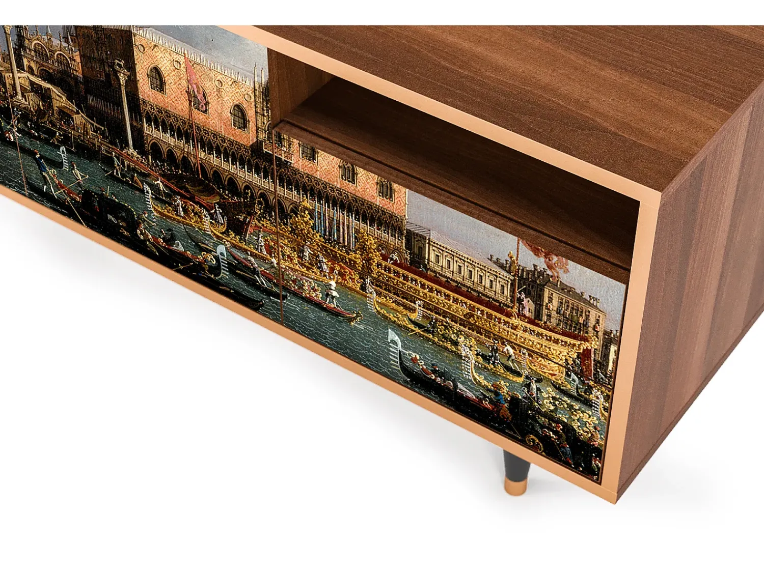 Móvel De Tv| Mueble de TV - 125х56х41 cm - T7 - The Bucintoro, Nogueira Castanho