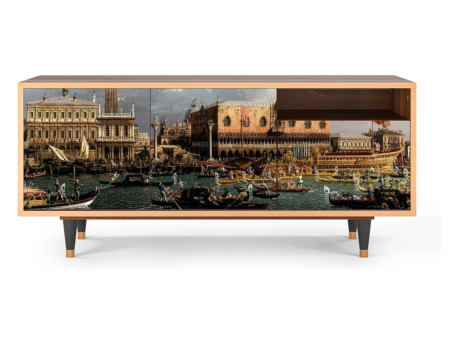 Móvel De Tv| Mueble de TV - 125х56х41 cm - T7 - The Bucintoro, Nogueira Castanho