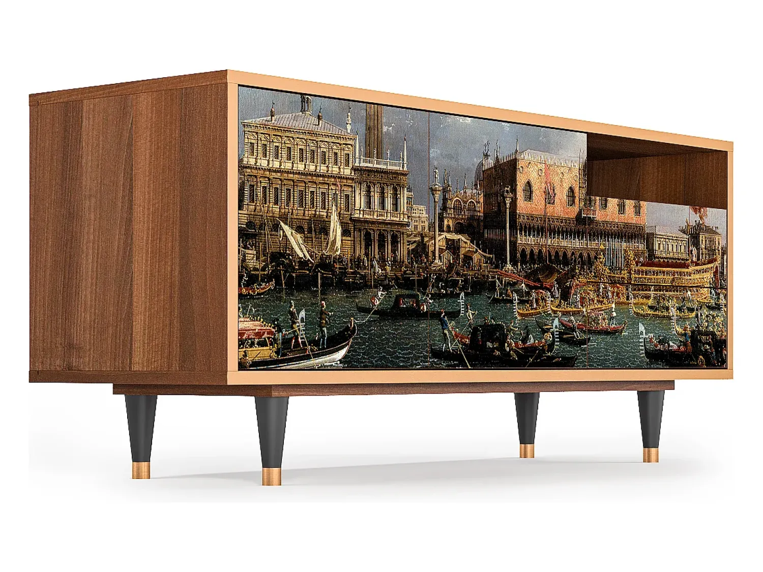 Móvel De Tv| Mueble de TV - 125х56х41 cm - T7 - The Bucintoro, Nogueira Castanho