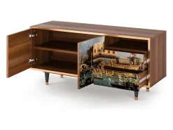 Móvel De Tv| Mueble de TV - 125х56х41 cm - T7 - The Bucintoro, Nogueira Castanho