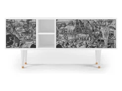 Mueble de TV - 150х69х41 cm - T5 - The Festival of Saint, Branco^ Móvel De Tv