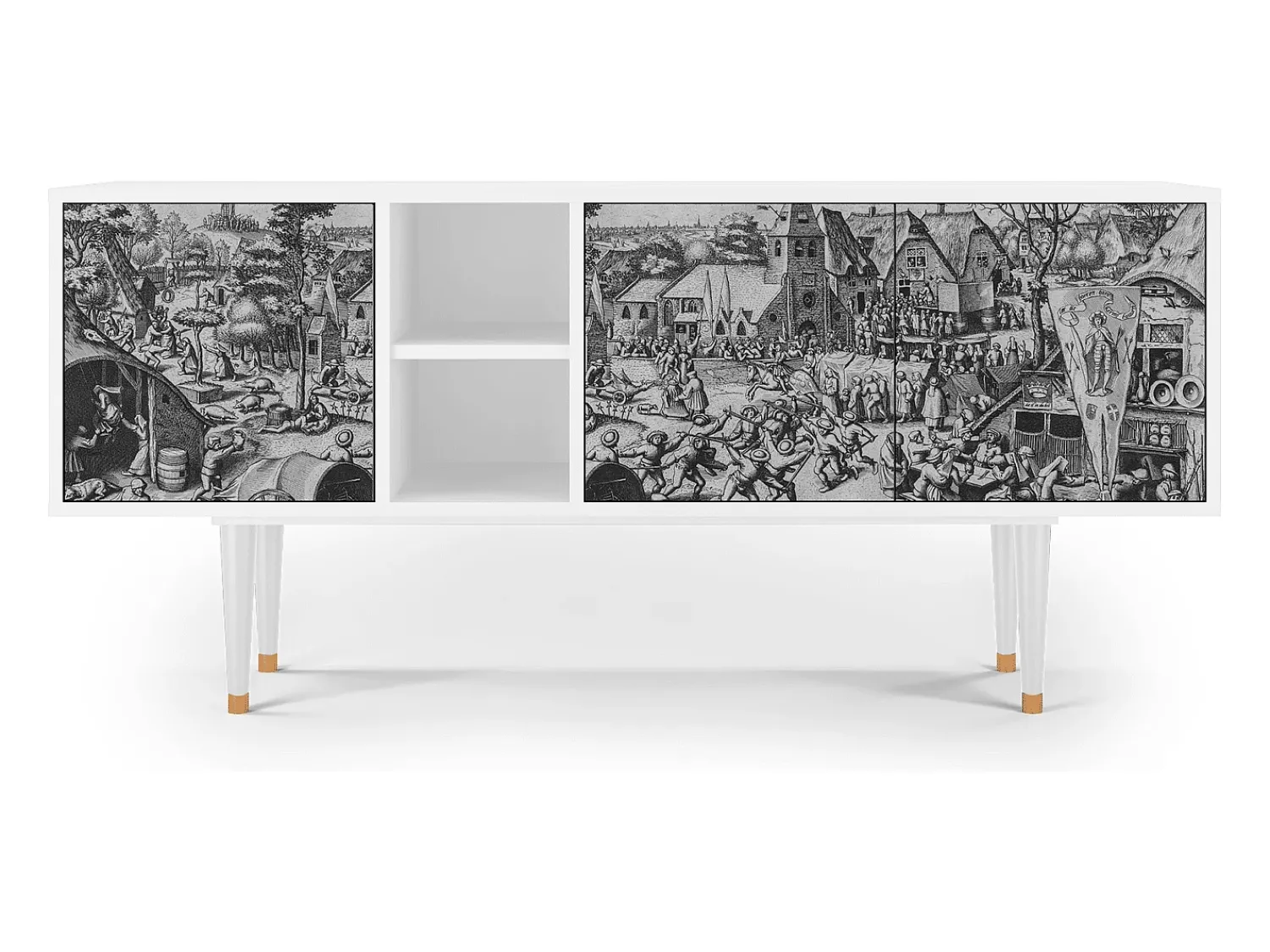 Mueble de TV - 150х69х41 cm - T5 - The Festival of Saint, Branco^ Móvel De Tv