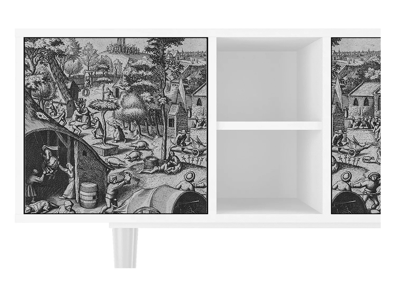 Mueble de TV - 150х69х41 cm - T5 - The Festival of Saint, Branco^ Móvel De Tv