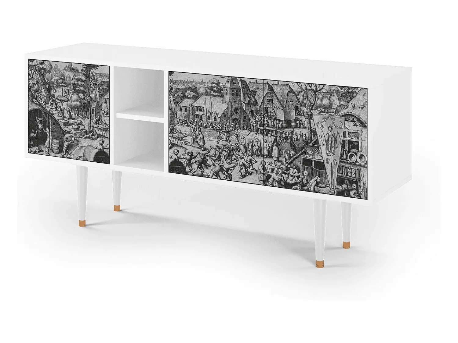 Mueble de TV - 150х69х41 cm - T5 - The Festival of Saint, Branco^ Móvel De Tv
