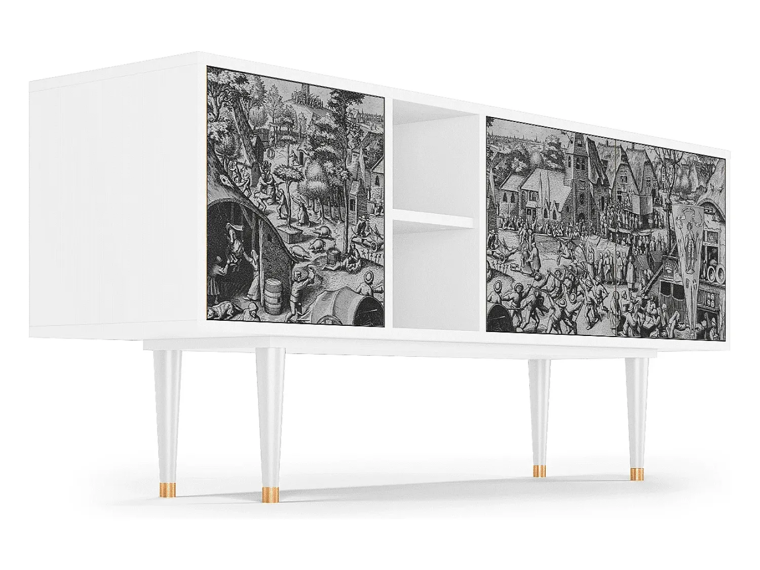 Mueble de TV - 150х69х41 cm - T5 - The Festival of Saint, Branco^ Móvel De Tv