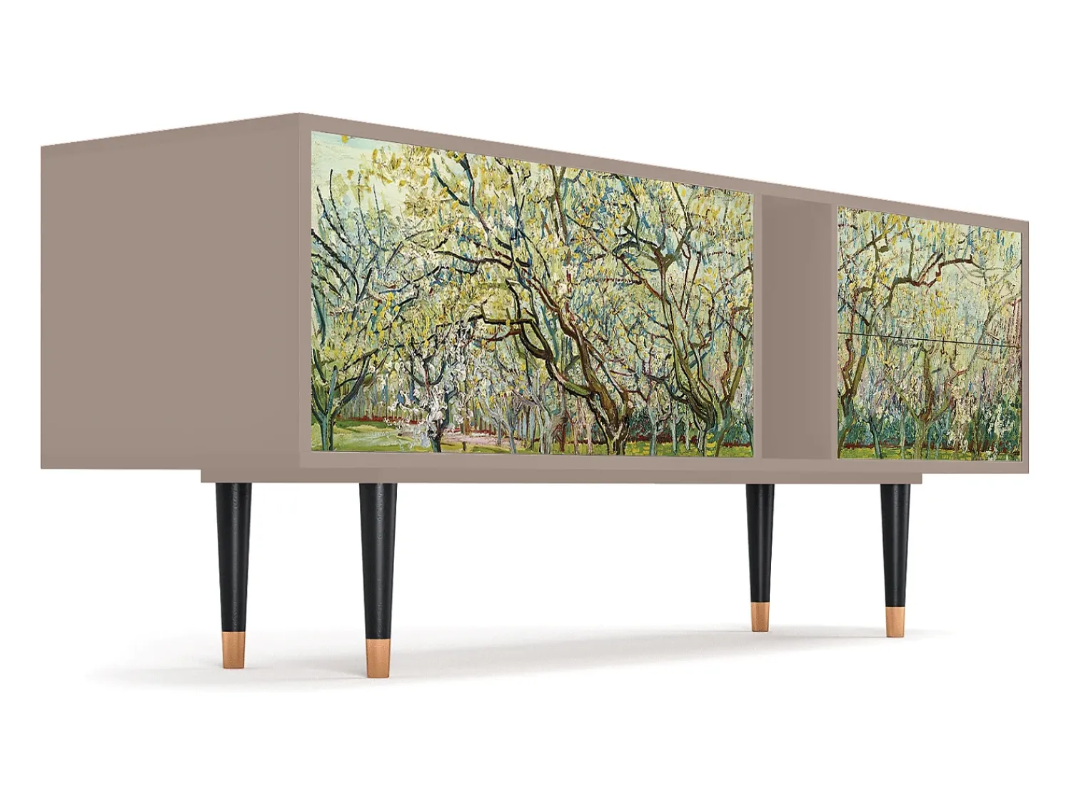 Móvel De Tv| Mueble de TV - 170х69х48 cm - T1 - The Branco Orchard, Latte Bege