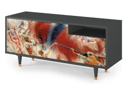 Móvel De Tv| Mueble de TV - 125х56х41 cm - T7 - The City Rises, Antracite Cinza antracite