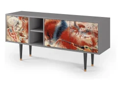 Móvel De Tv| Mueble de TV - 150х69х41 cm - T5 - The City Rises, Cinza Cinzento