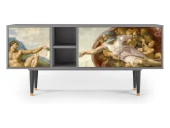 Discount Mueble de TV - 150х69х41 cm - T5 - The Creation of Adam, Cinza Cinzento