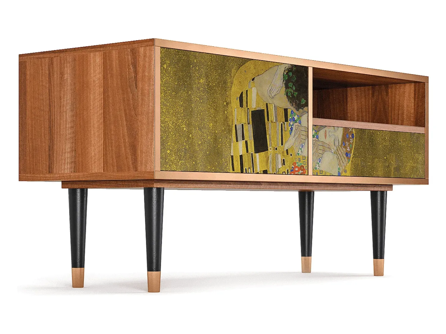 Móvel De Tv| Mueble de TV - 115х59х48 cm - T3 - The Kiss by Klimt , Nogueira Castanho